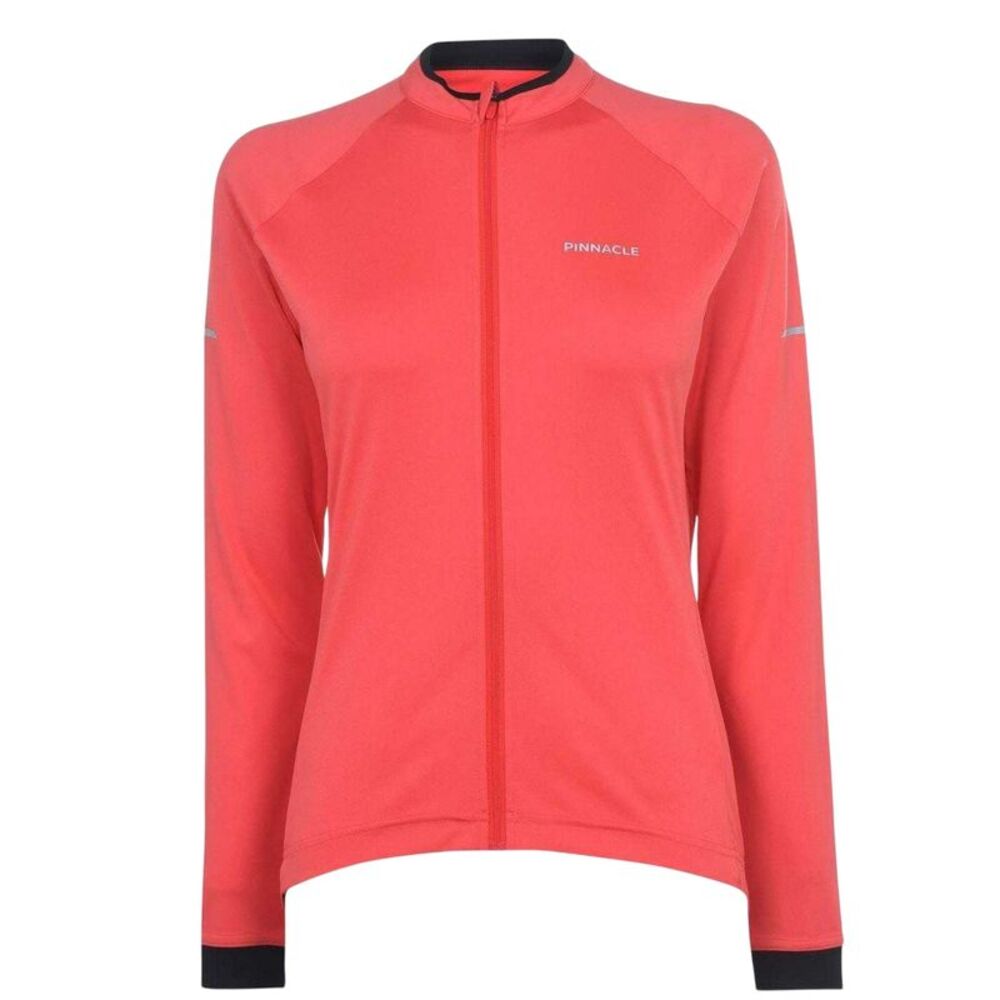Pinnacle Womens/Ladies Logo Long-Sleeved Cycling Jersey / Coral